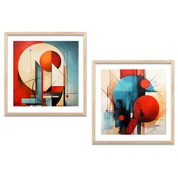 Kotart Brown & Blue 2 Pieces Floral Printed Wooden Wall Arts-picture-16