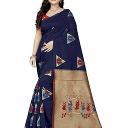 KAVINDI Kalamkari Woven Design Zari Banarasi Saree-picture-13