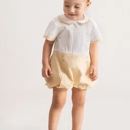 THE BABY TRUNK Infant Unisex Beige Organic Cotton Bodysuit-picture-30