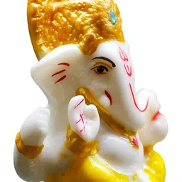 MISS PEACH White & Gold Toned Religious Idol Matte Showpiece image 4