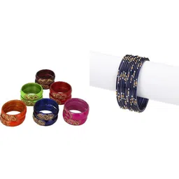 SOMIL Set Of 24 Glass Artificial Stones Studded Bangles-image-69