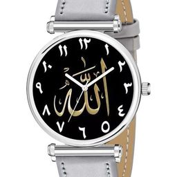 CSAMON Men Printed Dial & Leather Strap Analogue Watch C34SLV Islamic NUM07 Grey Chikani L-picture-11