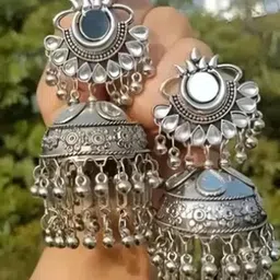 Sangria Oxidised Alloy Artificial Beads Earrings image 1