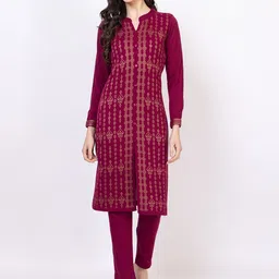 KEIKO Ethnic Motifs Woven Design Straight Kurta with Trousers-picture-41