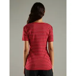 Tommy Hilfiger Striped V Neck Regular Fit Cotton T-shirt image 4