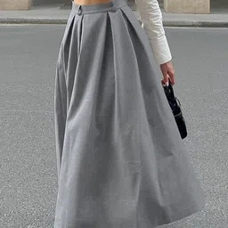 bebe Women High-Rise Pleated A-Line Midi Skirt-image-39