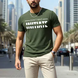 Moda Rapido Typography Printed Cotton Regular Fit T-shirt image 1