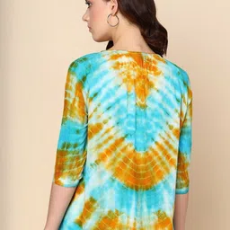 Chandbaali Women Tie and Dye Round Neck Regular Top image 5