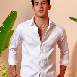 Moda Rapido Men Textured Spread Collar Casual Shirt-picture-21