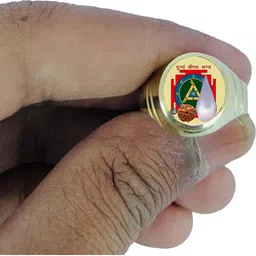 R G MART Unisex Ashtadhatu Ma Durga Bisa Shank Rudraksha Yantra with Para Gold Plated Ring image 2