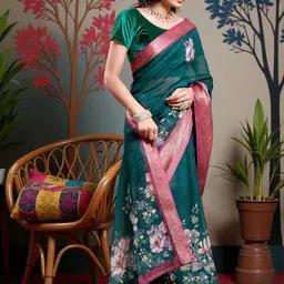 PAMPER YOURSELF Floral Saree image 5