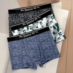 The Roadster Lifestyle Co Pack Of 3 Printed Breathable Trunks-picture-42