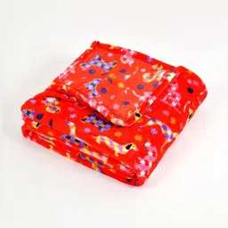 BREVARD Red Printed AC Room 200 GSM Woolen Double Bed Blanket image 4