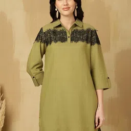 FFU Women Green Shirt Style Top-image-60