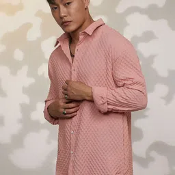 Campus Sutra Men Comfort Textured Opaque Casual Oversized Shirt image 3