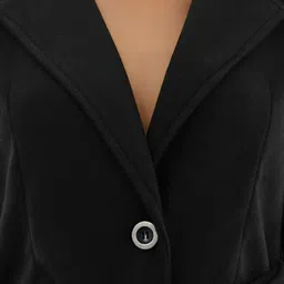 DressBerry Notched Lapel Collar Single-Breasted Belted Overcoat image 3
