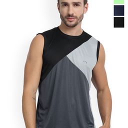 FTX Pack Of 4 Color Blocked Round Neck Gym Vests 709-2_709-6_709-10_709-11-S-picture-6