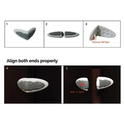 Safe-O-Kid Kid Safe Drawer Lock Pack Of 2 - White Grey image 3