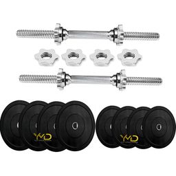 HackerX 8-Pcs Rubber Adjustable Dumbbell Set - 16 kg-image-14