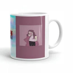 Mr UVD White & Pink Graphic Printed Matte Ceramic Mug 350 ml image 2