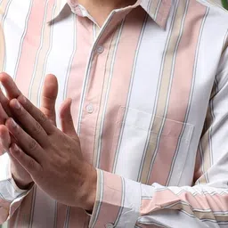 Kotty Men Multi Stripes Opaque Striped Casual Shirt image 2