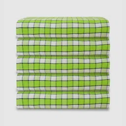 Aura Green & White 5 Pieces Printed Cotton 210 GSM Bath Towel image 4