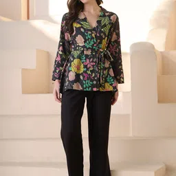 Stylum Floral Printed Long Sleeves Tunic & Trouser Co-Ords-picture-28
