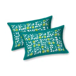 MILAAV Green Floral 144 TC King Bedsheet with 2 Pillow Covers image 3