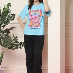 Dreambe Women Typography 2 Wonder Woman Printed Applique T-shirt image 3