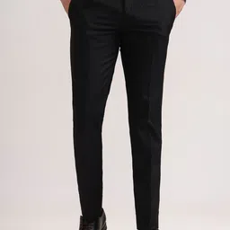 Greenfibre Men Slim Fit Mid-Rise Formal Trousers-picture-11