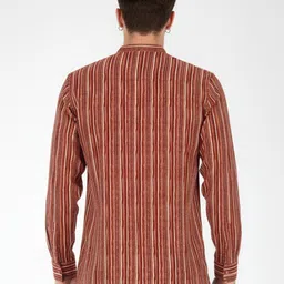 Anouk Rustic Striped Mandarin Collar Straight Kurta image 3