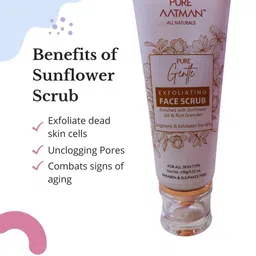 PURE AATMAN Sunflower & Rice Granuel Face Scrub For Brightens & Exfoliates Skin - 100 g image 5