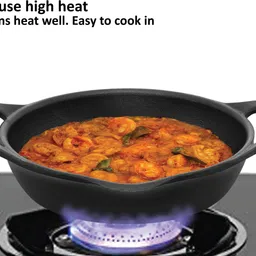 hawkins Futura , Skillet, Omlette Pan, Iron (CIF24G) Fry Pan 24 cm diameter with Lid 1.8 L capacity image 3