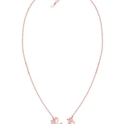 GIVA 925 Sterling Silver Rose Gold-Plated Contemporary Adwitiya Morni Necklace image 4