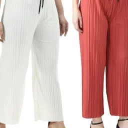 Brainbees Women Pack of 2 Chambray Palazzos image 3