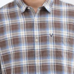 Allen Solly Men Custom Spread Collar Tartan Checked Cotton Casual Shirt image 2