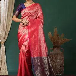 SANISA Woven Design Zari Silk Blend Handloom Saree-picture-27