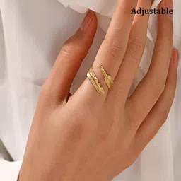 TEULRIP Gold Plated Anti Tarnish Finger Ring image 3