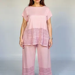 DressBerry Curve Embroidered Boat Neck Tunic With Trousers-image-95