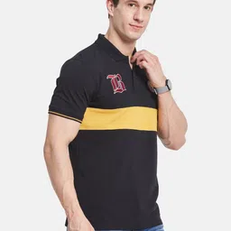 Octave Men Striped Polo Collar Cotton Slim Fit T-shirt image 4