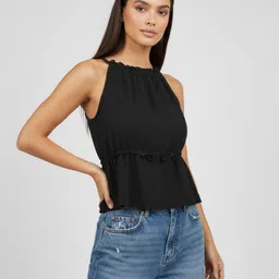 glitchez Halter Neck Relaxed Fit Cinched Waist Top-picture-15
