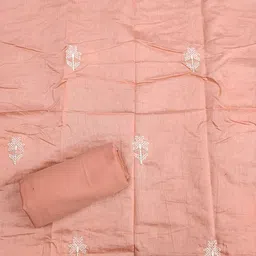 Maroosh Flora Embroidered Thread Work Modal Chanderi Unstitched Dress Material image 2