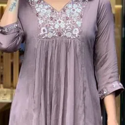 TWINS LADY Women Floral Yoke Design Empire Kurta with Palazzos & With Dupatta image 3