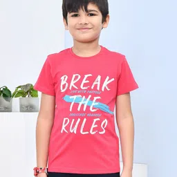 YOUMAA Boys Bio Finish Typography Printed Round Neck Cotton T-shirt-image-77