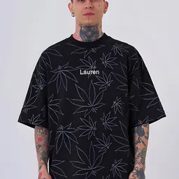 LAUREN ADAMS Floral Printed Round Neck Drop-Shoulder Sleeves Pure Cotton Oversized T-shirt-picture-43