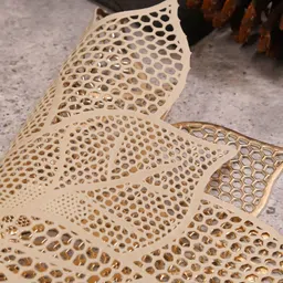 TIED RIBBONS 4-Pcs Yellow Round Floral Table Placemats image 5