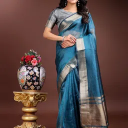 LeeliPeeri Designer Zari Saree with Blouse Piece-picture-17