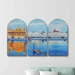 Myntra Elegant Homes Multicoloured Set of 3 Piece MDF Religious Wall Paintings-picture-34