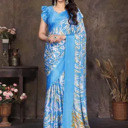 KALINI Floral Silk Blend Half and Half Tussar Saree-image-98