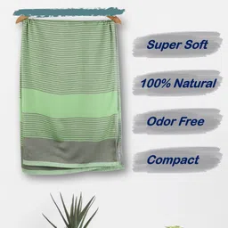 ZAHYA Green & Grey 1 Striped Bamboo 250 GSM Bath Towel image 3